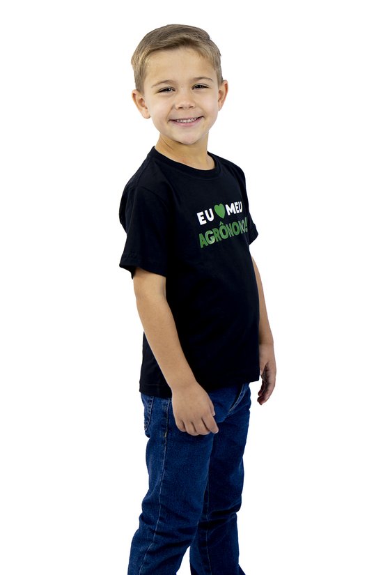 Camiseta Primos Agro - Eu amo meu agrônomo - Preto e verde - KIDS
